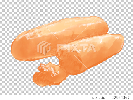 新鮮で美味しそうな明太子の手描き水彩イラスト 132954367