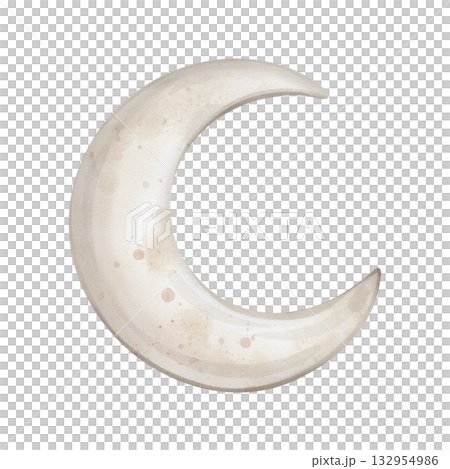 Hand drawn watercolor illustration of the moon muted tones for Baby shower invitations or nursery wall art. Drawing sky perfect for conveying a dreamy, mystical atmosphere for kids greeting cards. Hand drawn watercolor illustration of the moon muted tones for Baby shower invitations or nursery wall art. Drawing sky perfect for conveying a dreamy, mystical atmosphere for kids greeting cards. 132954986