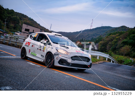 一般道を走るWRCのレーシングカー 一般道を走るWRCのレーシングカー 132955229
