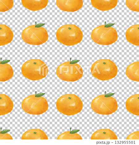 Seamless watercolor orange and mandarin orange pattern | Winter background and miscellaneous goods design 132955501
