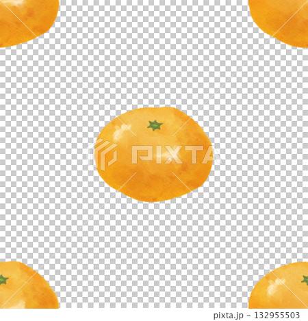 Seamless watercolor orange and mandarin orange pattern | Winter background and miscellaneous goods design 132955503