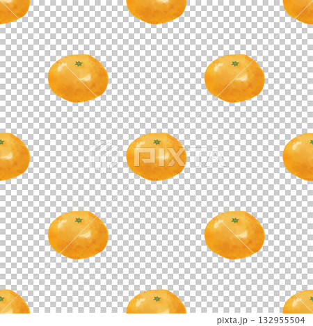 Seamless watercolor orange and mandarin orange pattern | Winter background and miscellaneous goods design 132955504