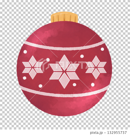 Watercolor Christmas red ornament illustration material | Winter, Xmas design, card, decoration Watercolor Christmas red ornament illustration material | Winter, Xmas design, card, decoration 132955737