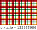 クリスマスカラーのチェック柄シームレスパターン｜冬の背景・包装紙・冬のポスター・デザイン素材 132955996