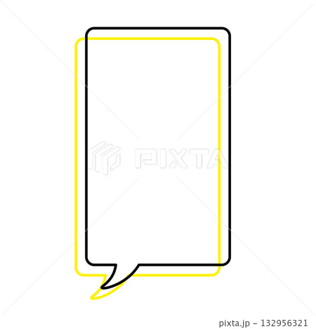 シンプルな吹き出しのイラスト　縦長　四角　角丸 132956321