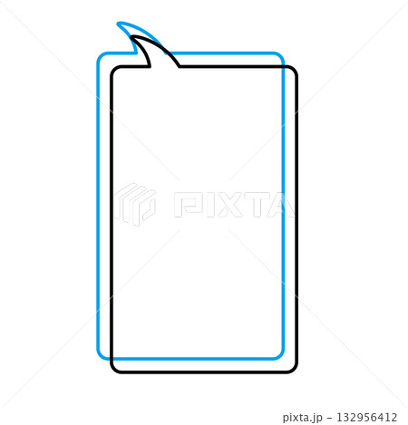 シンプルな吹き出しのイラスト　縦長　四角　角丸 132956412