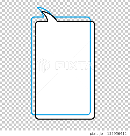 シンプルな吹き出しのイラスト　縦長　四角　角丸 132956412