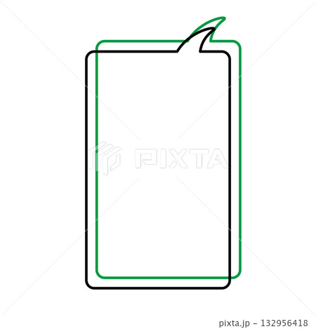 シンプルな吹き出しのイラスト　縦長　四角　角丸 132956418