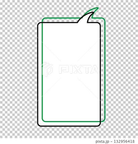 シンプルな吹き出しのイラスト　縦長　四角　角丸 132956418