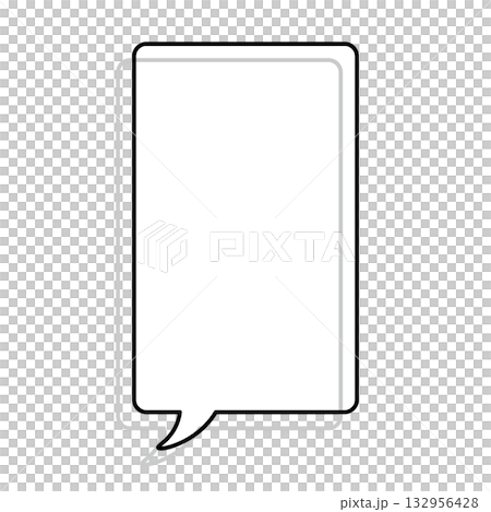 Simple speech bubble illustrations: vertical, square, rounded corners 132956428