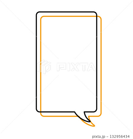 シンプルな吹き出しのイラスト　縦長　四角　角丸 132956434