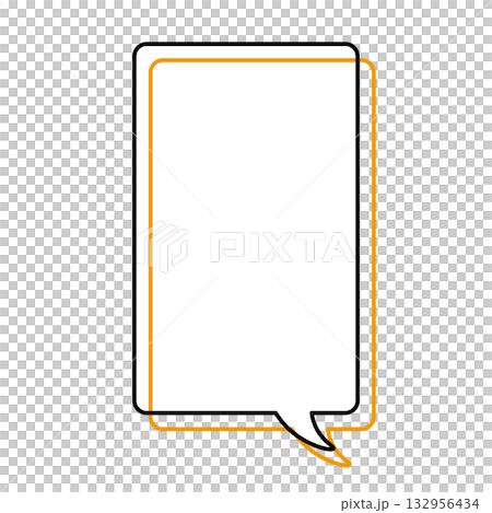 シンプルな吹き出しのイラスト　縦長　四角　角丸 132956434