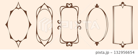 Art Nouveau frames collection on background 132956654