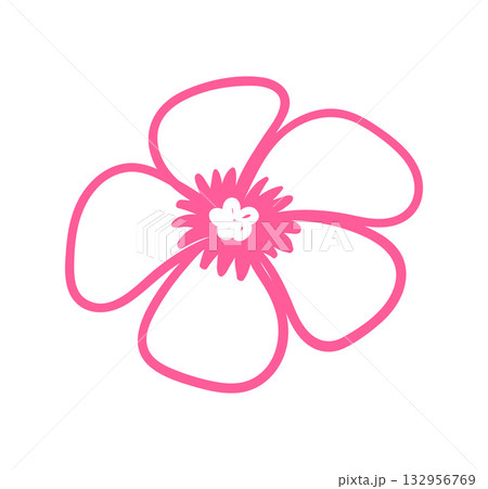Pink flower doodle illustration Pink flower doodle illustration 132956769