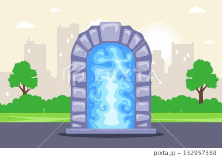 Portal magic. Door to another dimension. 132957388