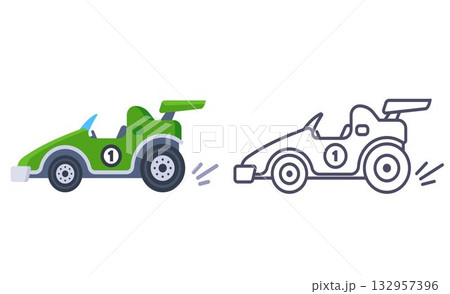 Green racing car for competition. Green racing car for competition. 132957396