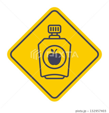 Small package of applesauce. Baby food. 132957403