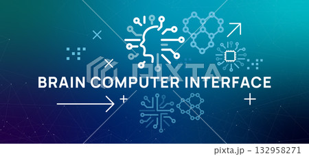 Brain Computer Interface BCI icons show a human head connected to chip molecular structure representing neuroscience technology and future of mind control and digital interaction Brain Computer Interface BCI icons show a human head connected to chip molecular structure representing neuroscience technology and future of mind control and digital interaction 132958271