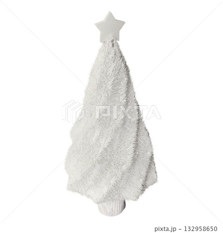シンプルなクリスマスツリー本体 白 背景透過 シンプルなクリスマスツリー本体 白 背景透過 132958650