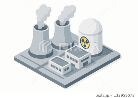 Nuclear Power Plant Facility vector illustration 132959078