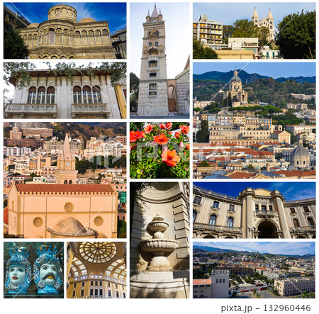 Beautiful view of Messina old city, Sicily at Italy Beautiful view of Messina old city, Sicily at Italy 132960446