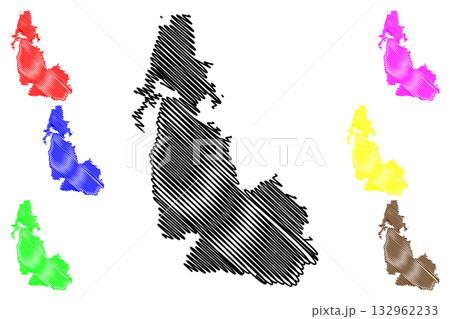 Shire of Cook (Commonwealth of Australia, Queensland state) map vector illustration, scribble sketch Cook map 132962233