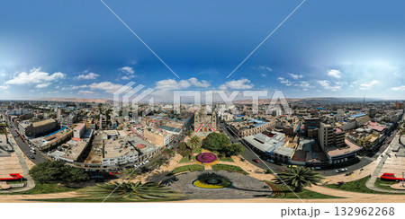Aerial view of the Civic Walk of Tacna. 360 view 132962268