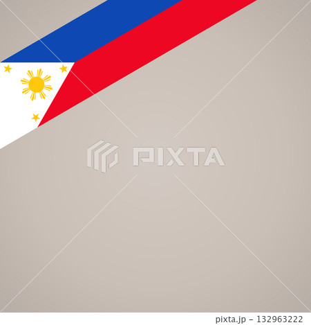 Corner ribbon flag of Philippines Corner ribbon flag of Philippines 132963222