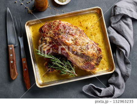 freshly baked pork neck roast freshly baked pork neck roast 132963235