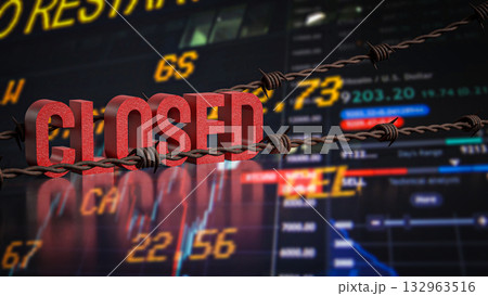 The Red closed on Business Background 3d Rendering. The Red closed on Business Background 3d Rendering. 132963516