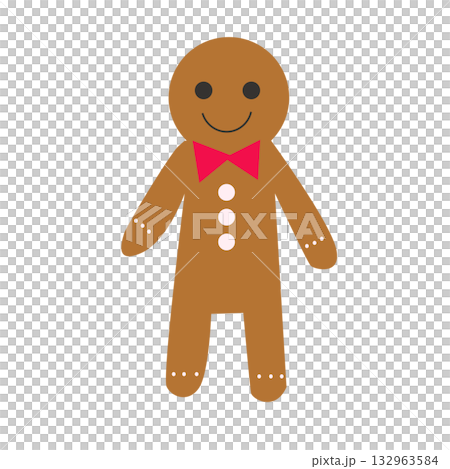 可愛的薑餅插圖 132963584