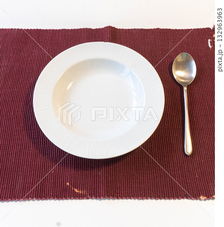 Empty plate with spoon Empty plate with spoon 132963963