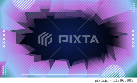 Abstract Background Blue Purple Gradient Geometric Overlap Polygon Framing Halftone Design.Vector Illustration 132963999