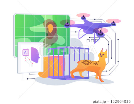 AI-Automated AI-Assisted Reintroduction Success Analysis abstract concept vector illustration. 132964036