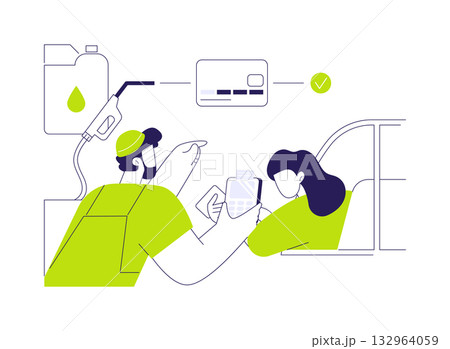 Paying for gasoline abstract concept vector illustration. Paying for gasoline abstract concept vector illustration. 132964059