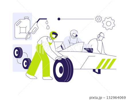 Pit stop abstract concept vector illustration. 132964069