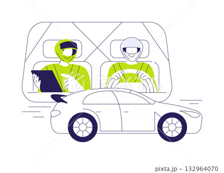 Co-driver abstract concept vector illustration. Co-driver abstract concept vector illustration. 132964070