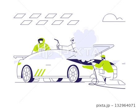 Overheated engine abstract concept vector illustration. 132964071
