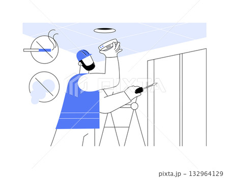 Smoke and gas sensor isolated cartoon vector illustrations. 132964129