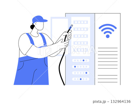 Local area network engineer isolated cartoon vector illustrations. 132964136