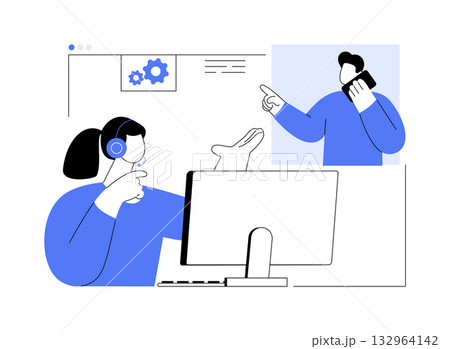 Technical support for clients isolated cartoon vector illustrations. 132964142