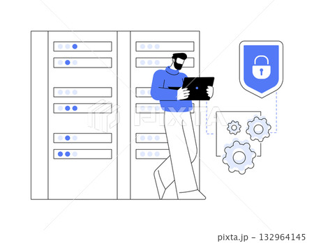 Datacenter security isolated cartoon vector illustrations. 132964145