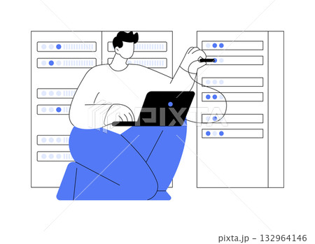 Datacenter network infrastructure isolated cartoon vector illustrations. Datacenter network infrastructure isolated cartoon vector illustrations. 132964146