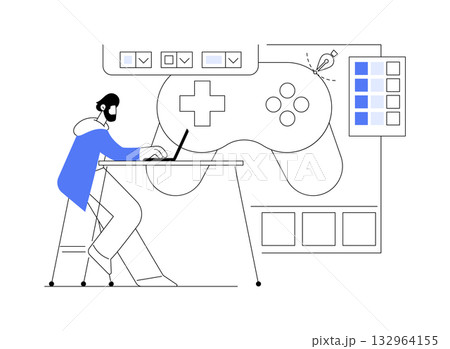 Game production isolated cartoon vector illustrations. Game production isolated cartoon vector illustrations. 132964155