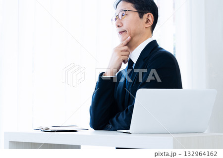 説明するビジネスマン 132964162