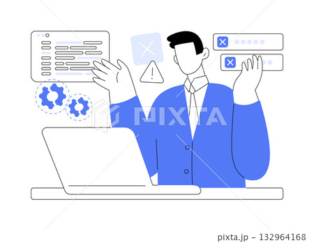 Software problems isolated cartoon vector illustrations. Software problems isolated cartoon vector illustrations. 132964168