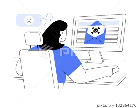 Malicious attachments isolated cartoon vector illustrations. 132964176