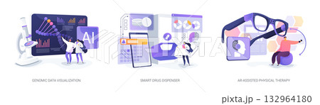 AI in Personalized Medical Care abstract concept vector illustrations. AI in Personalized Medical Care abstract concept vector illustrations. 132964180