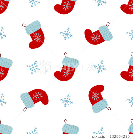 Christmas seamless pattern in hand draw style 132964250