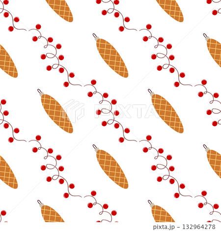 Christmas seamless pattern in hand draw style 132964278